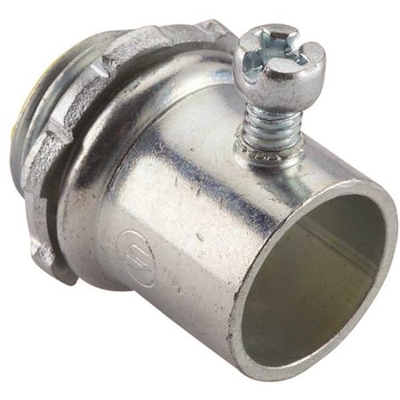 Halex EMT Connector, 1-1/4 in, Set Screw, Steel, Galvanized 62715